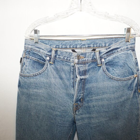 Helmut Lang High Rise Straight Jean Creased Vintage Denim Blue Straight Jeans 30 - Picture 10 of 13